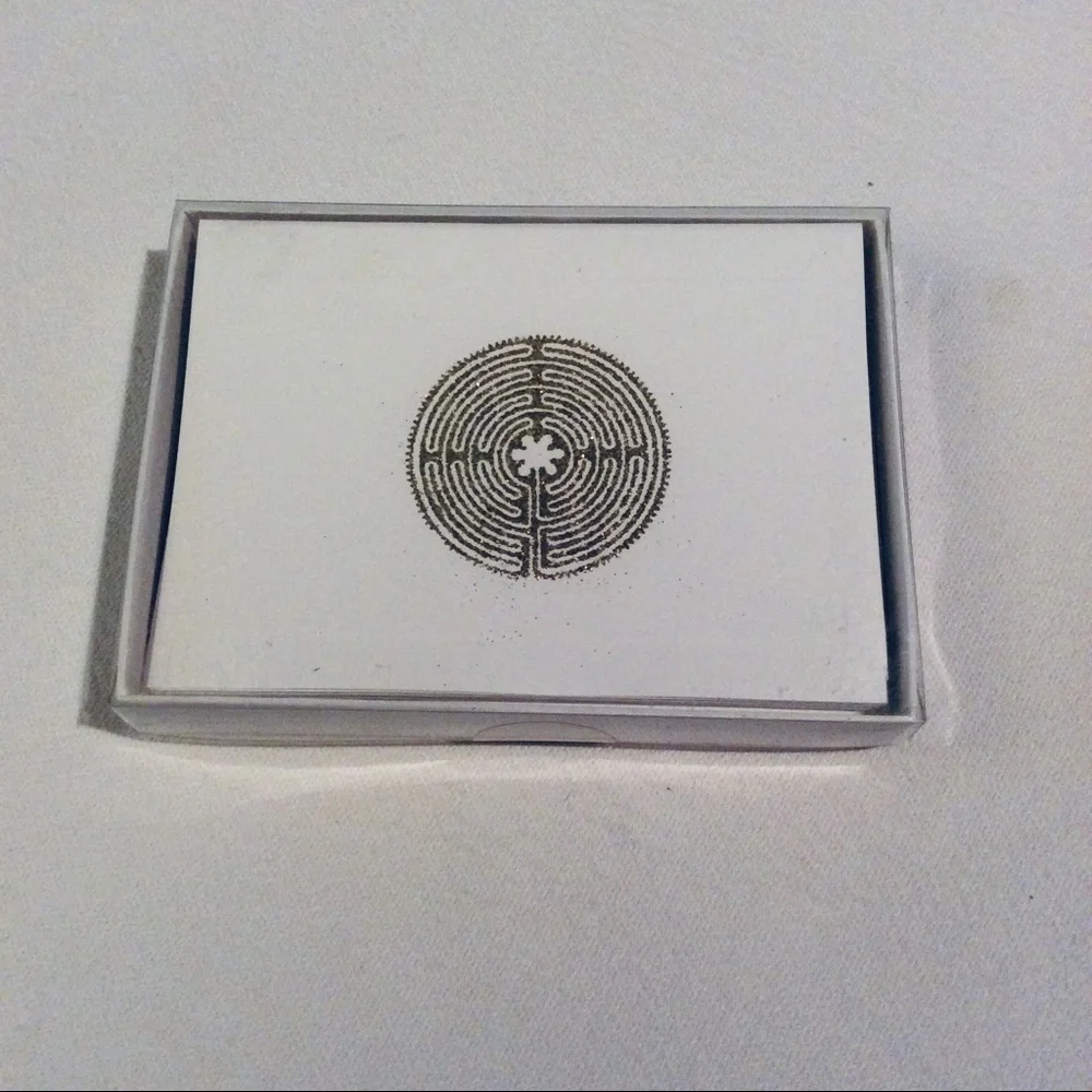 Chartres Labyrinth Embossed Note Cards Gold